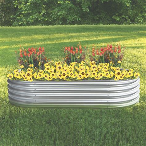 galvanized raised flower bed